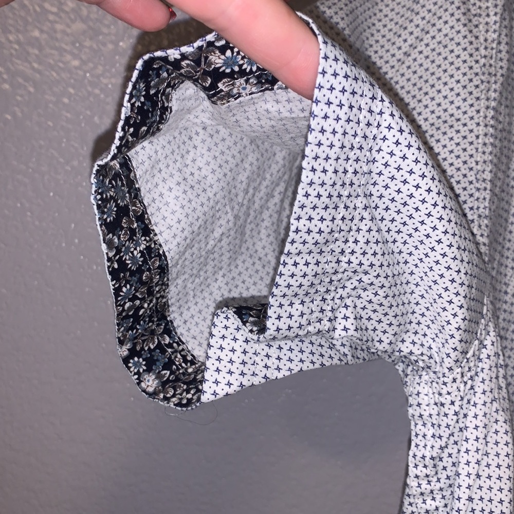 Method white patterned collared button Down shirt - Picture 4 of 7